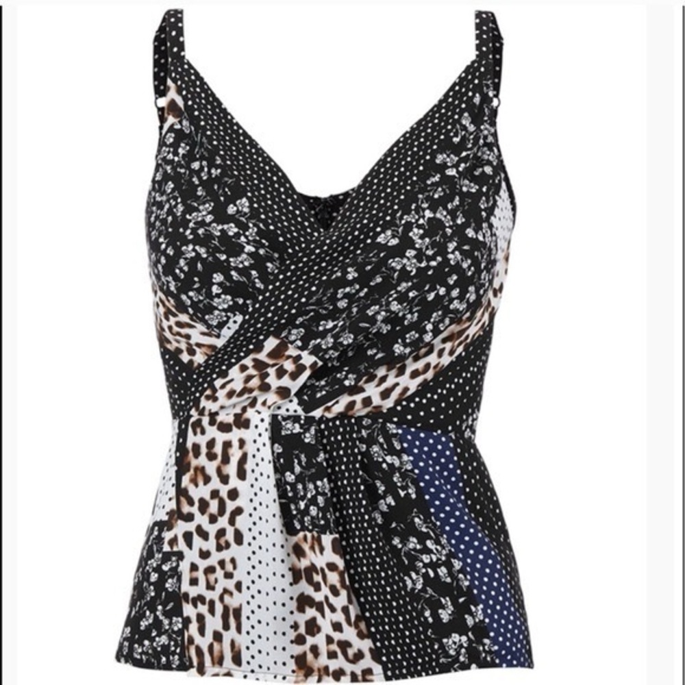 Cabi Samantha Patchwork Printed Crossover Cami - image 3